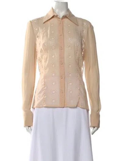 Pre-owned Versace Vintage 2000's Button-up Top In Neutral