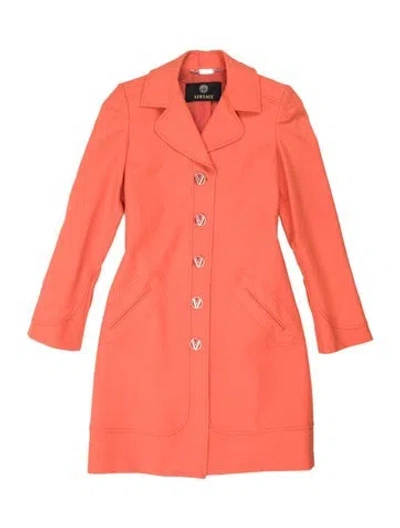 Pre-owned Versace Vintage 2000's Coat In Orange