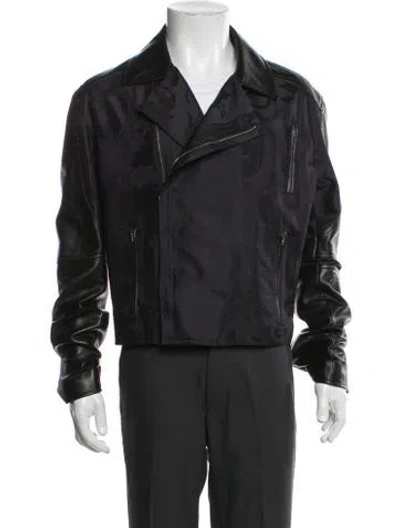 Pre-owned Versace Vintage 2000's Moto Jacket In Black