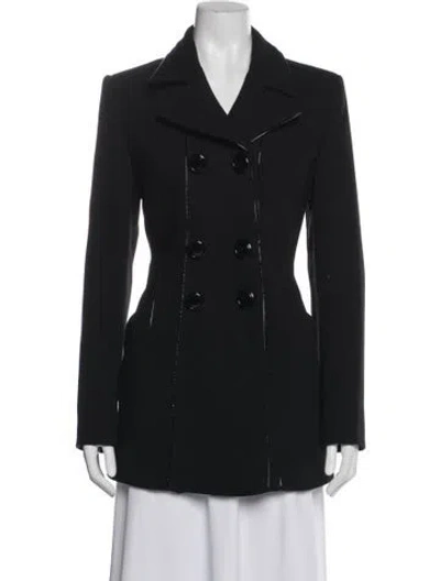 Pre-owned Versace Vintage 2000's Peacoat In Black