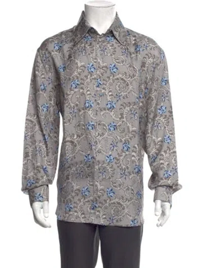Pre-owned Versace Vintage 2000's Shirt In Gray