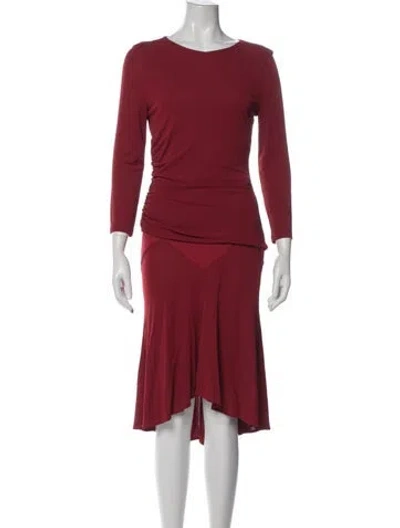 Pre-owned Versace Vintage 2000's Skirt Set In Red