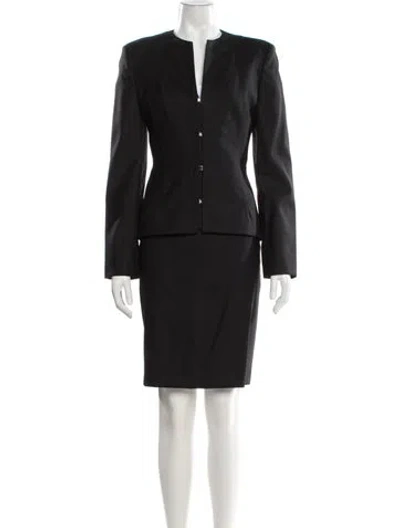 Pre-owned Versace Vintage 2000's Skirt Suit In Black