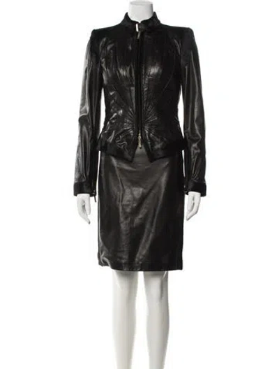 Pre-owned Versace Vintage 2000's Skirt Suit In Black