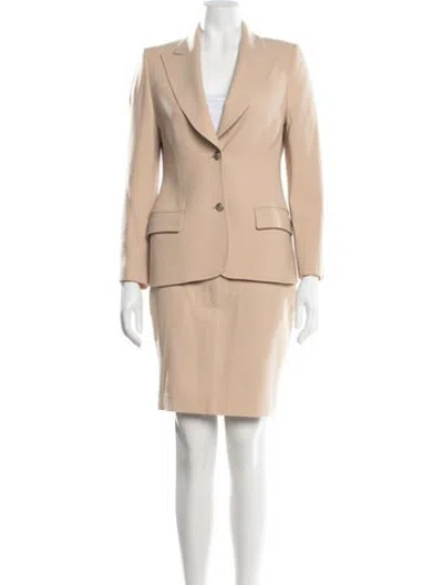 Pre-owned Versace Vintage 2000's Skirt Suit In Neutrals