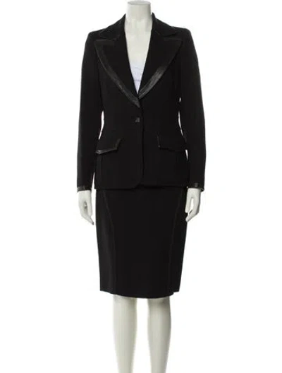 Pre-owned Versace Vintage 2000's Skirt Suit W/ Tags In Black