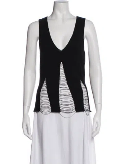 Pre-owned Versace Vintage 2000's Top In Black