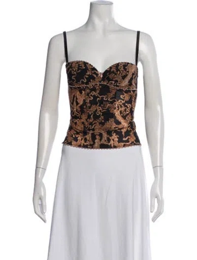 Pre-owned Versace Vintage 2000's Top In Black