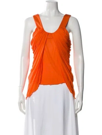 Pre-owned Versace Vintage 2000's Top In Orange