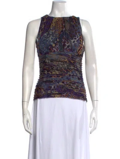 Pre-owned Versace Vintage 2000's Top In Purple