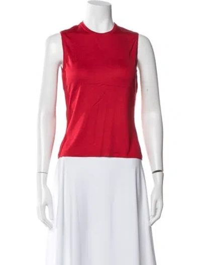 Pre-owned Versace Vintage 2000's Top In Red