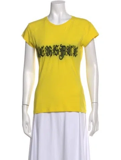 Pre-owned Versace Vintage 2000's T-shirt In Yellow