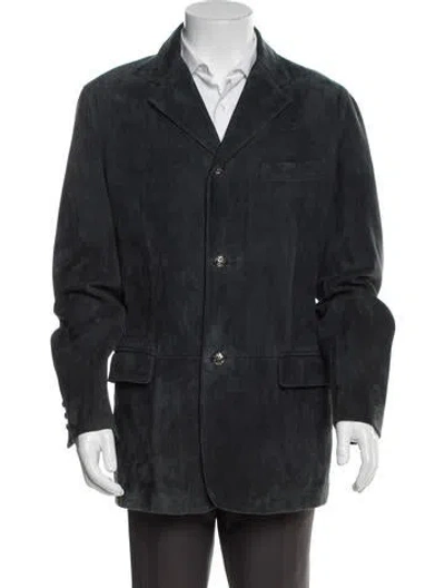 Pre-owned Versace Vintage 2000's Utility Jacket In Blue