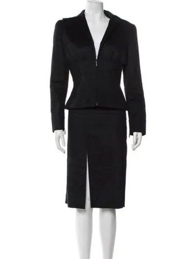 Pre-owned Versace Vintage 2001 Skirt Suit In Black