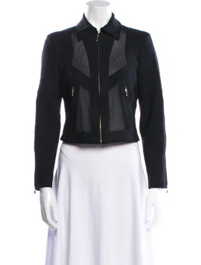 Pre-owned Versace Vintage 2002 Biker Jacket In Black