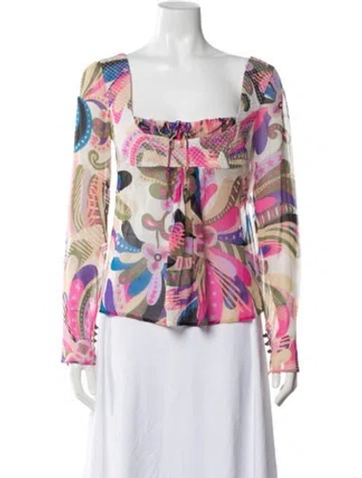 Pre-owned Versace Vintage 2002 Blouse In Pink/white