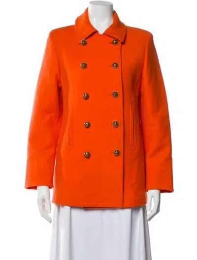 Pre-owned Versace Vintage 2002 Peacoat In Orange