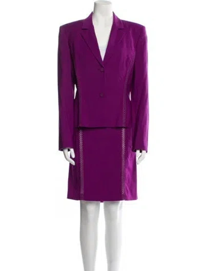 Pre-owned Versace Vintage 2002 Skirt Suit In Purple