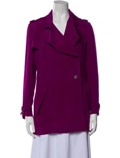 Pre-owned Versace Vintage 2003 Biker Jacket In Purple