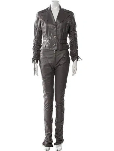 Pre-owned Versace Vintage 2003 Pant Set In Gray