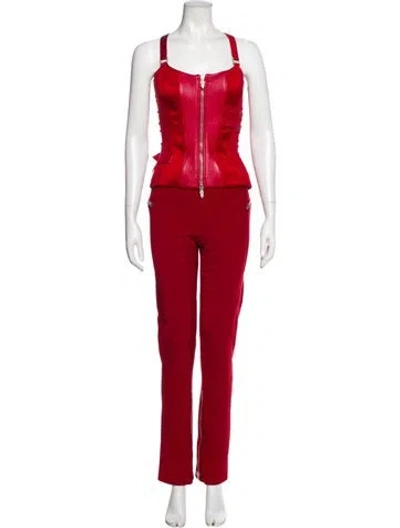 Pre-owned Versace Vintage 2003 Pant Set In Red