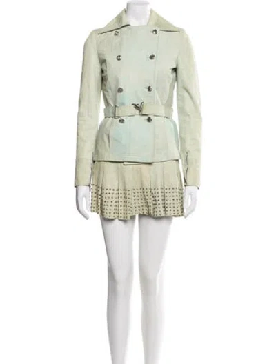 Pre-owned Versace Vintage 2003 Skirt Suit In Green