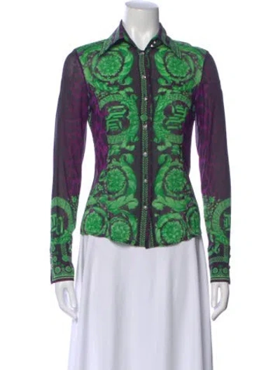 Pre-owned Versace Vintage 2004 Blouse W/ Tags In Multi