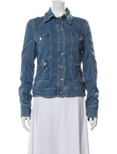 Pre-owned Versace Vintage 2004 Denim Jacket In Blue
