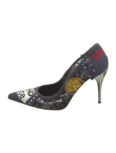 Pre-owned Versace Vintage 2005 Pumps In Blue