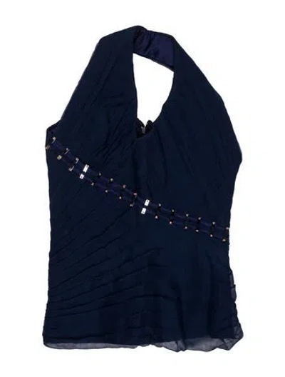 Pre-owned Versace Vintage 2009 Crop Top In Blue