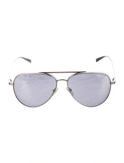 Pre-owned Versace Vintage Aviator Sunglasses In Gold