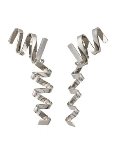 Pre-owned Versace Vintage Clip-on Drop Earrings In Multi
