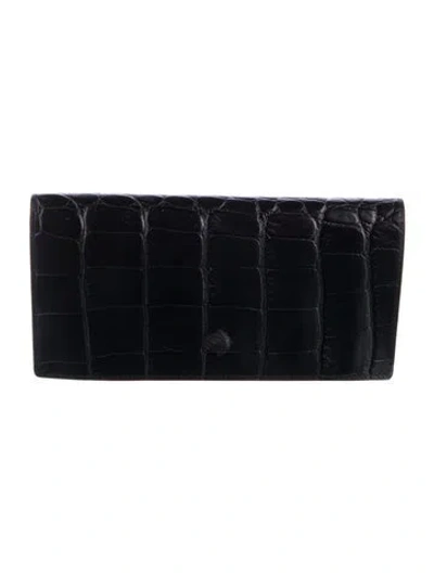 Pre-owned Versace Vintage Continental Bifold Wallet In Black