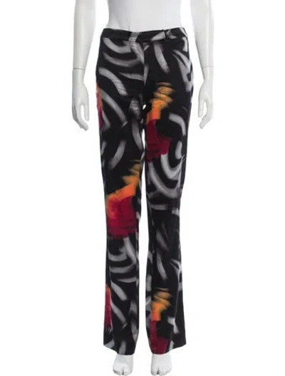 Pre-owned Versace Vintage Flared Pants In Black/orange
