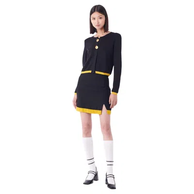 Pre-owned Versace Vintage F/w 1991 Cardigan & Skirt Suit Set In Black