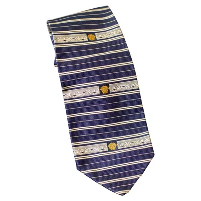 Pre-owned Versace Vintage Gianni  All-silk Striped Tie In Black