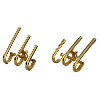 Pre-owned Versace Vintage Gianni  Triple Hook Modernist Earrings In Multi