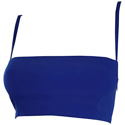 Pre-owned Versace Vintage Gianni  Versus Royal Cobalt Blue 1990s 90s Sexy Crop Top Bodycon