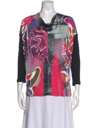 Pre-owned Versace Vintage Graphic Print Top In Multi