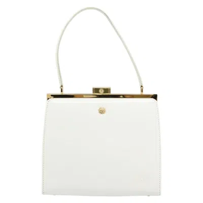 Pre-owned Versace Vintage Handbag Leather Leather Handbag () In White