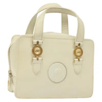 Pre-owned Versace Vintage Handbag Leather Leather Handbag () In White