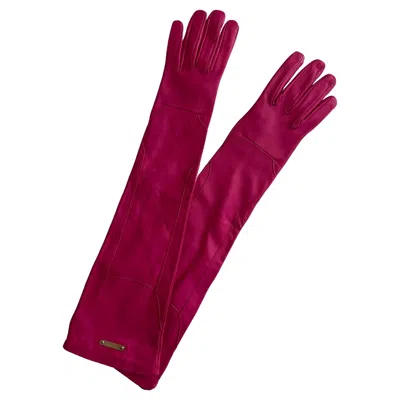 Pre-owned Versace Vintage Hot Pink Long Leather Gloves