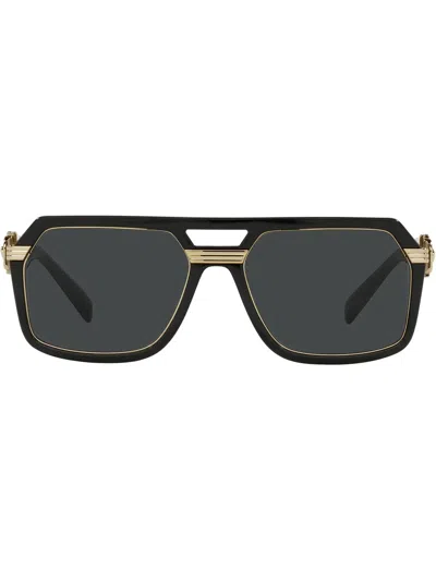Versace Black Vintage Icon Pilot Sunglasses
