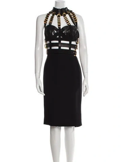 Pre-owned Versace Vintage Knee-length Dress In Black
