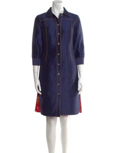 Pre-owned Versace Vintage Knee-length Dress In Blue