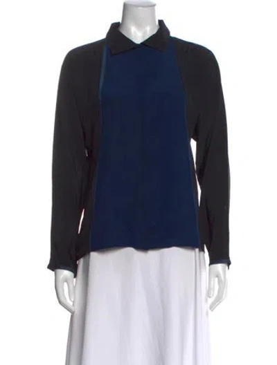 Pre-owned Versace Vintage Late 1970's - Early 1980's Top In Blue