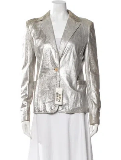 Pre-owned Versace Vintage Late 1980's - Early 1990's Blazer In Silver