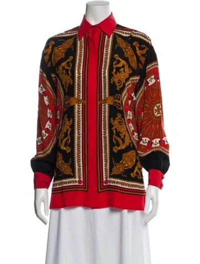 Pre-owned Versace Vintage Late 1980's - Early 1990's Blouse In Red