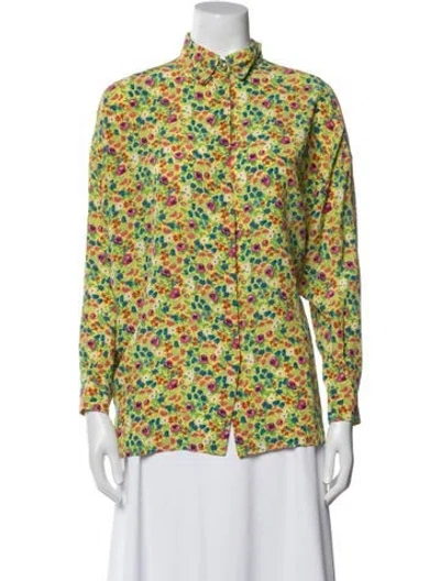 Pre-owned Versace Vintage Late 1980's - Early 1990's Blouse In Yellow