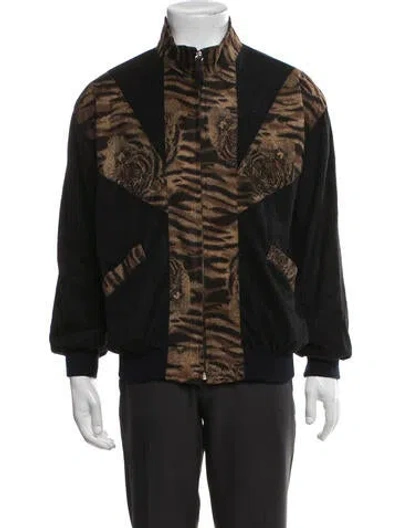 Pre-owned Versace Vintage Late 1980's - Early 1990's Bomber Jacket In Black